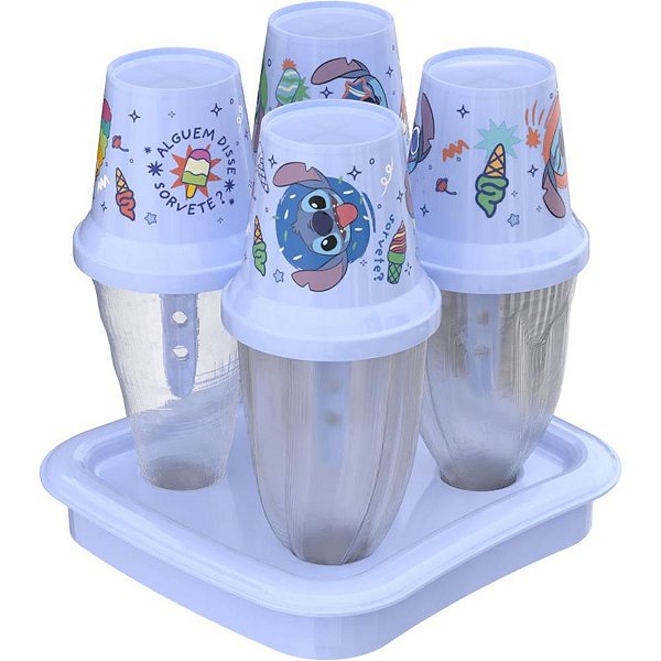 Forma stitch sorvete decorada - plasutil (unidade)