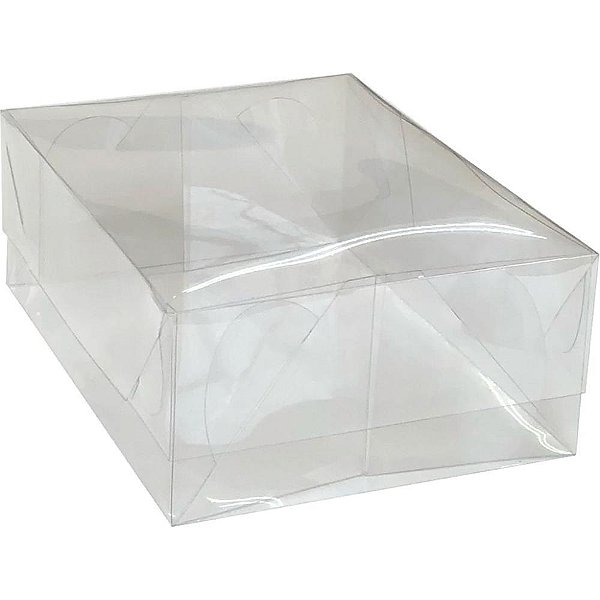 Caixa para presente com tampa pvc pq 14,5x19x7,5cm - cristina (pct.c/10)