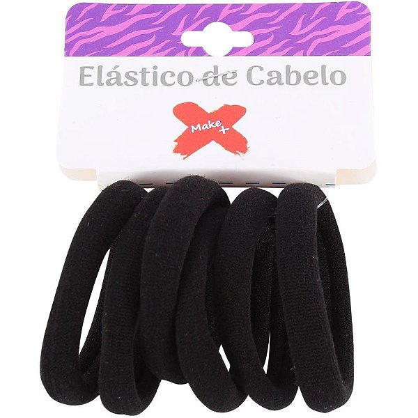 Acessorio para cabelo elastico preto 3cm bl.c/06un - make+ (pct.c/12)
