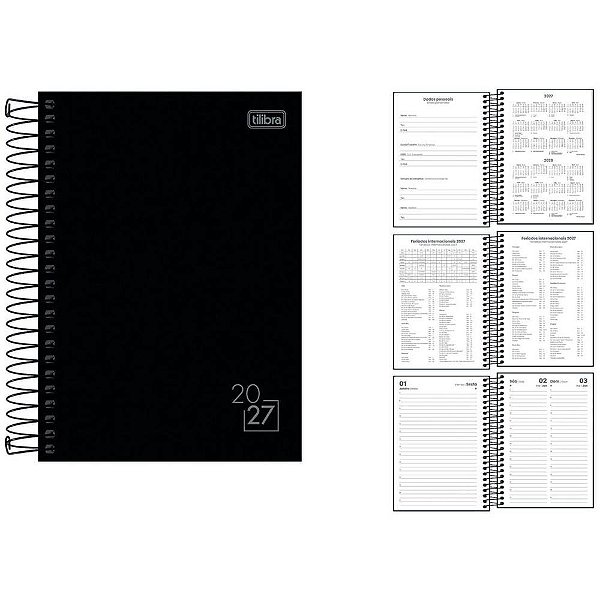 Agenda 2027 spice esp preta 160f 140x200mm - tilibra (pct.c/05)