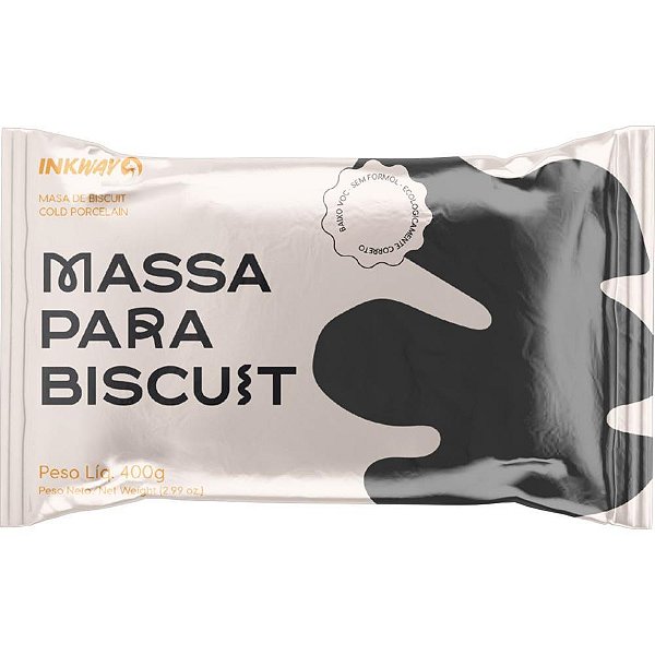 Massa de porcelana fria biscuit 400g preto - ink way (unidade)