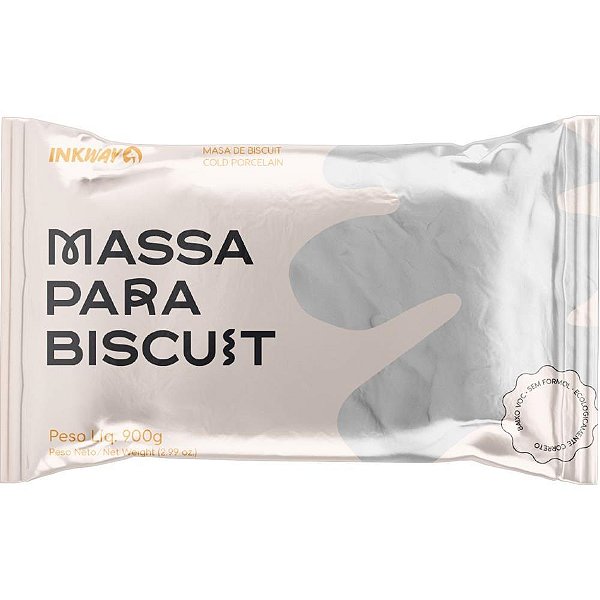 Massa de porcelana fria biscuit 900g branco - ink way (unidade)
