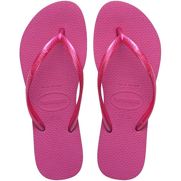 Chinelo havaianas feminino slim 37/8 rosa gum - havaianas (par)