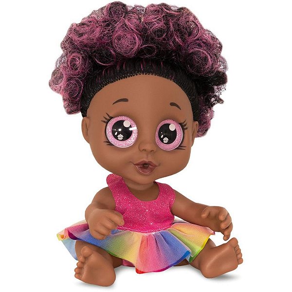 Boneca com mecanismo magic baby negra faz xixi c/ma - sid-nyl (unidade)