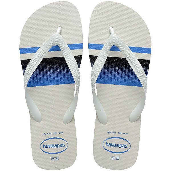 Chinelo havaianas masculino top basic 39/0 branco/azul - havaianas (par)