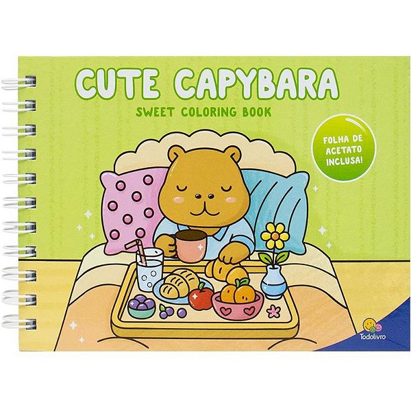 Livro de colorir cute capybara cd 21x15 98pg - todolivro (unidade)