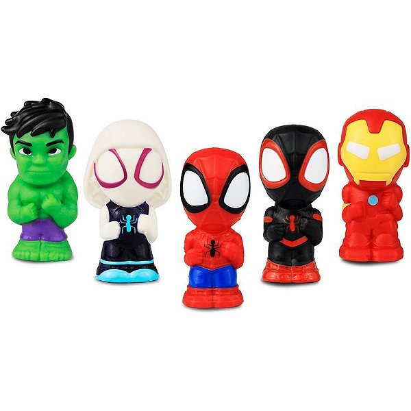 Boneco e personagem marvel spidey 6cm c/5 figs - cardoso toys (unidade)