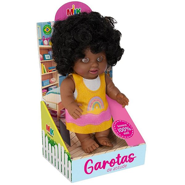 Boneca milkinha vinil 22cm cab.crespo - milk (unidade)