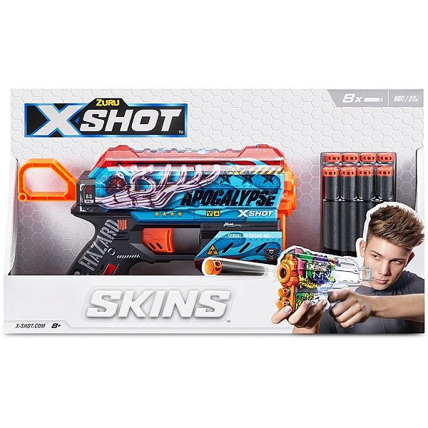 Lancador x-shot skin flux c/8 dardos - candide (unidade)