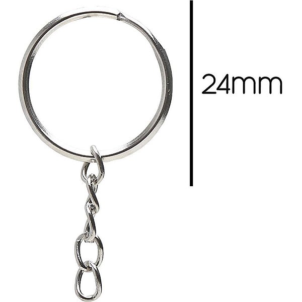Artesanato argola chaveiro niquelada 24mm - nybc (pct.c/250)