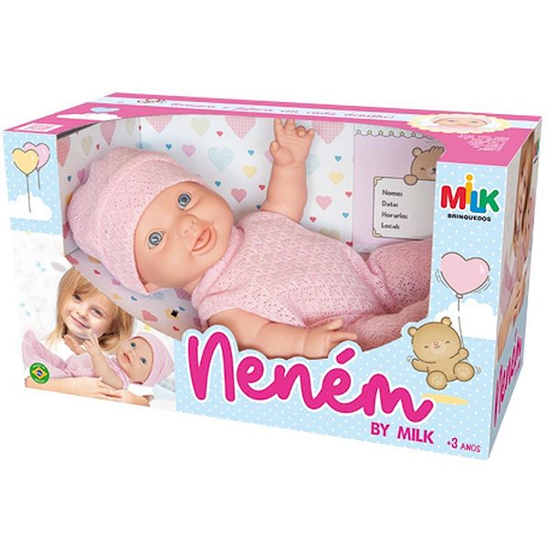 Boneca nenem by milk 33cm - milk (unidade)