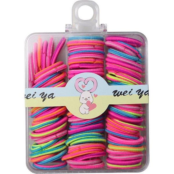 Acessorio para cabelo elastico color 2cm - kit (caixa)