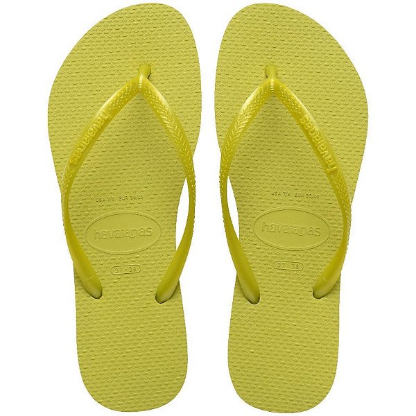 Chinelo havaianas feminino slim 37/8 wild lime - havaianas (par)