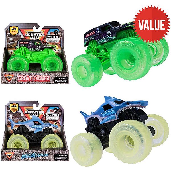 Carrinho monster jam c/rodas neon 1:43 - sunny (unidade)