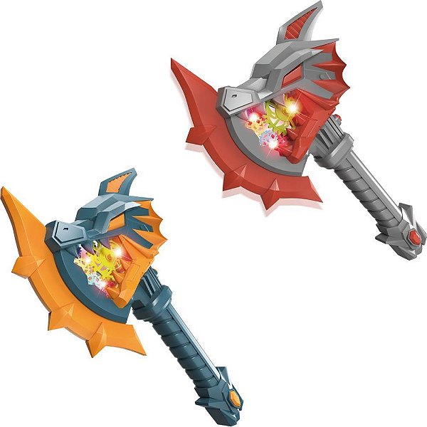 Fantasia acessorio machado dino power c/luz e som - dm toys (unidade)