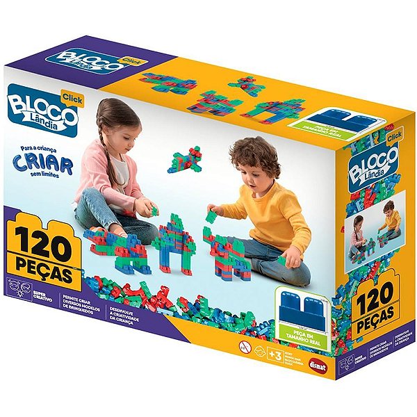 Brinquedo para montar mais blocolandia click 120pcs - dismat (unidade)