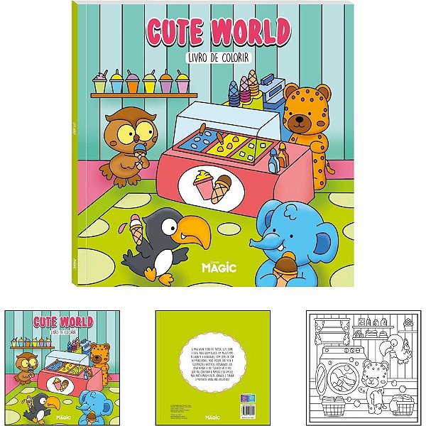 Livro de colorir cute world 48pgs 180g. - magic kids (unidade)