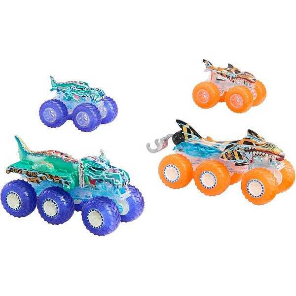 Hot wheels monster trucks energia demolicao+reboque 1:64 - mattel (unidade)