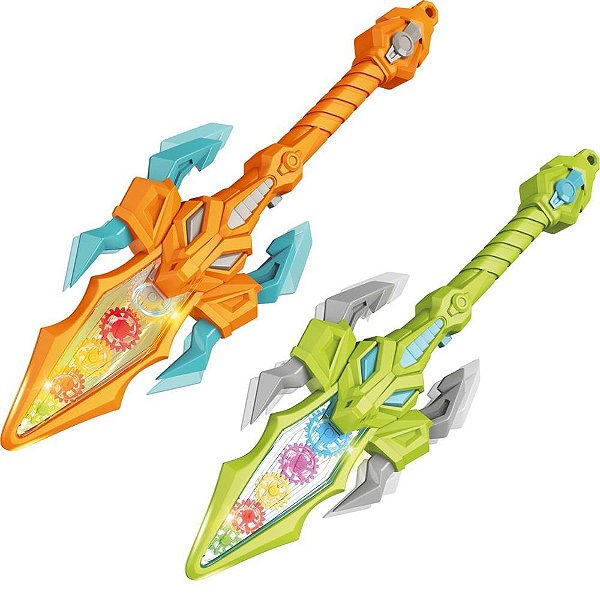 Fantasia acessorio lanca dino power c/luz e som - dm toys (unidade)