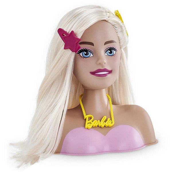Boneca barbie styling head faces - pupee brinquedos (unidade)