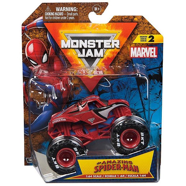 Carrinho spider-man monster jam 1:64 - sunny (unidade)