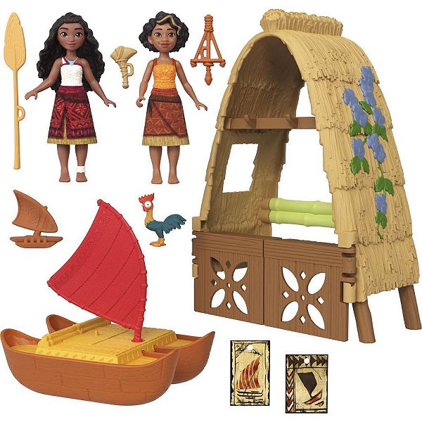 Boneca disney moana mini playset moana e ami - mattel (unidade)
