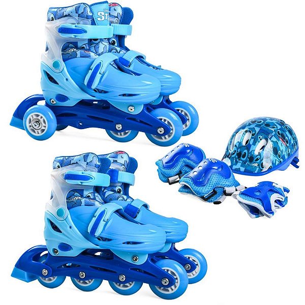 Patins stitch 32-35 c/kit protecao - bbr (kit)