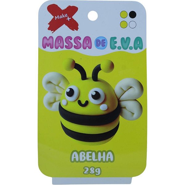 Massa de eva criativa abelha c/04 cores 28 g - make+ (unidade)