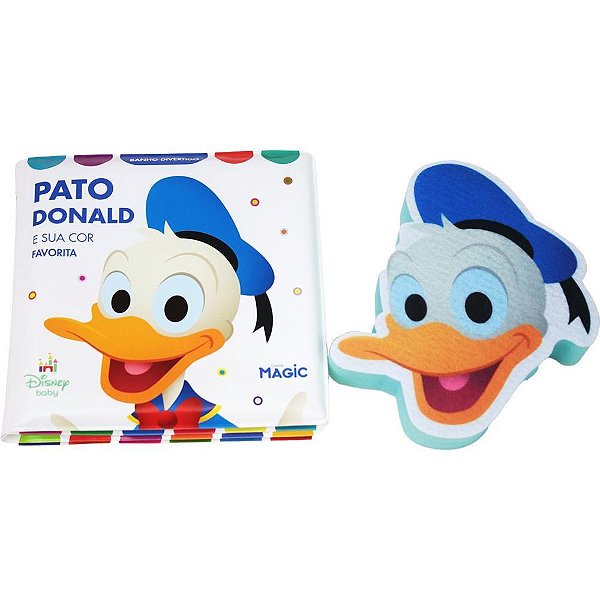 Livro para banho pato donald c/esponja 14x14cm - magic kids (unidade)