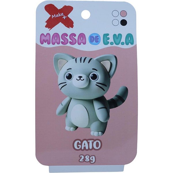 Massa de eva criativa gato c/04 cores 28 g - make+ (unidade)