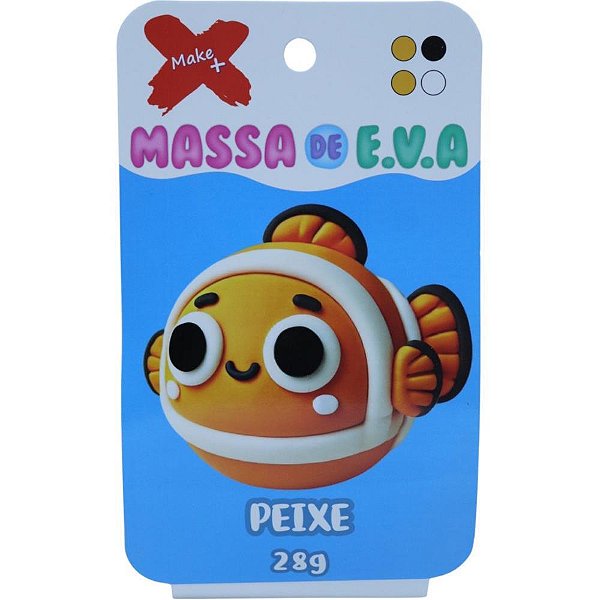 Massa de eva criativa peixe c/04 cores 28 g - make+ (unidade)