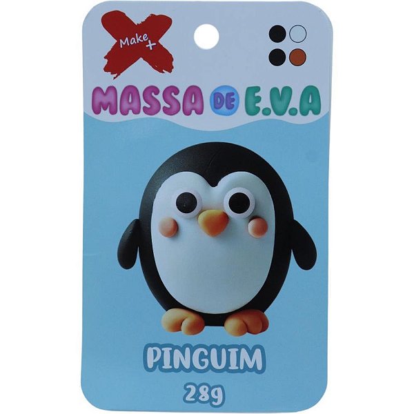 Massa de eva criativa pinguim c/04 cores 28 g - make+ (unidade)