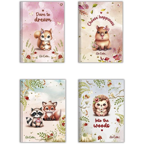 Caderno brochurao capa dura so cute 80f - animativa (pct.c/05)