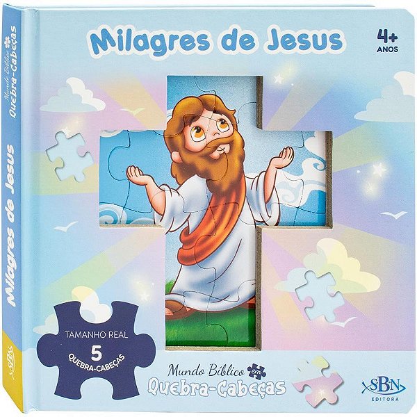 Livro quebra-cabeca milagres de jesus 22,5x22,5 10 - todolivro (unidade)