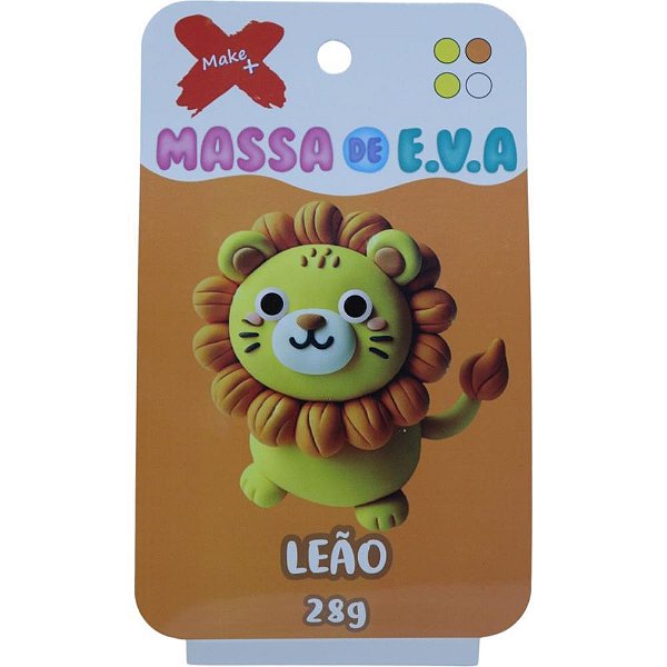 Massa de eva criativa leao c/04 cores 28 g - make+ (unidade)