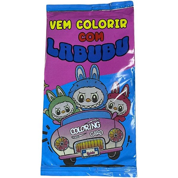 Card de colorir labubu c/4 16x10cm (sortido) - templus editorial (unidade)