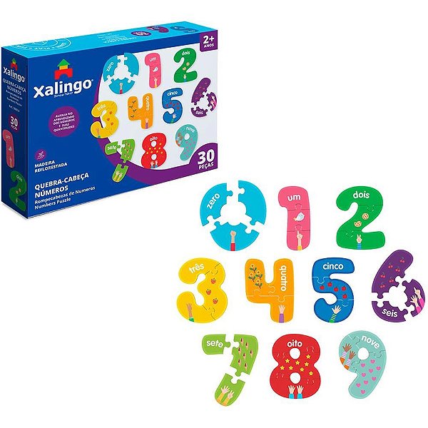 Quebra-cabeca madeira numeros 30pecas - xalingo (unidade)