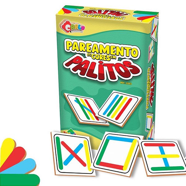 Jogo educativo pareamento de cores em palitos - carlu (unidade)