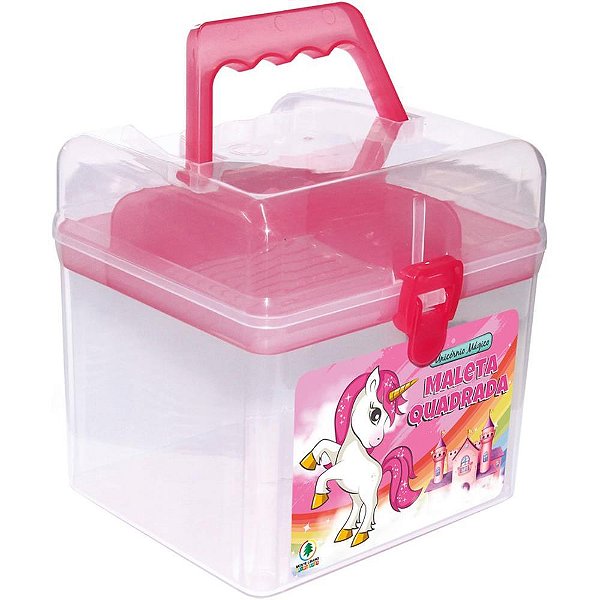 Organizador maleta unicornio qd c/adesivo - monte libano (unidade)