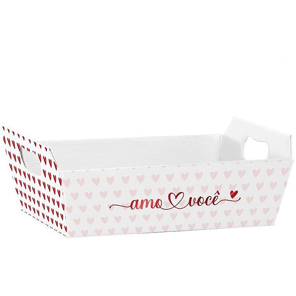 Cesta de papel amo voce p 21,5x8x15cm - xingo embalagens (pct.c/04)