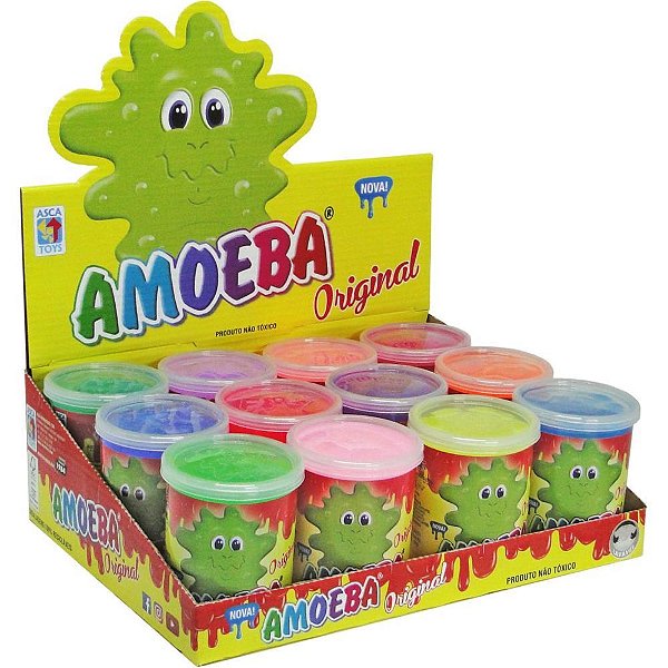 Slime amoeba 110g. cores (s) - asca toys (dp.c/12)