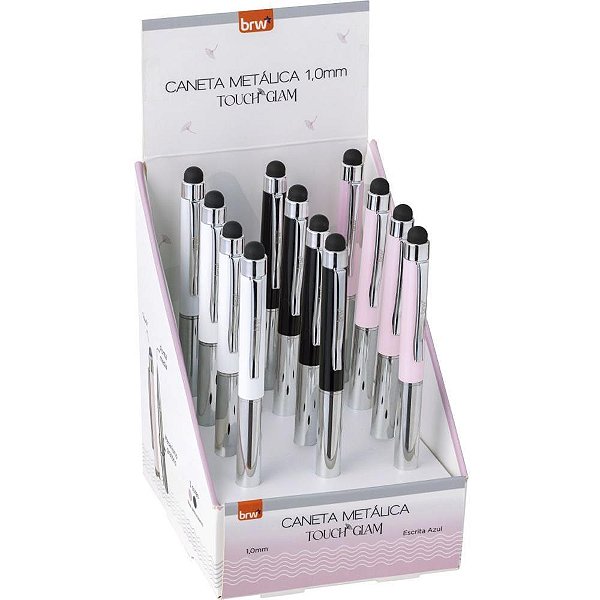 Caneta esferografica metalica touch glam 1.0mm (s) - brw (dp.c/12)