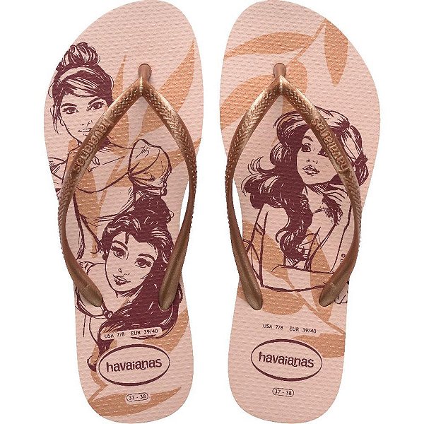 Chinelo havaianas feminino slim disney 35/6 rosa ballet - havaianas (par)