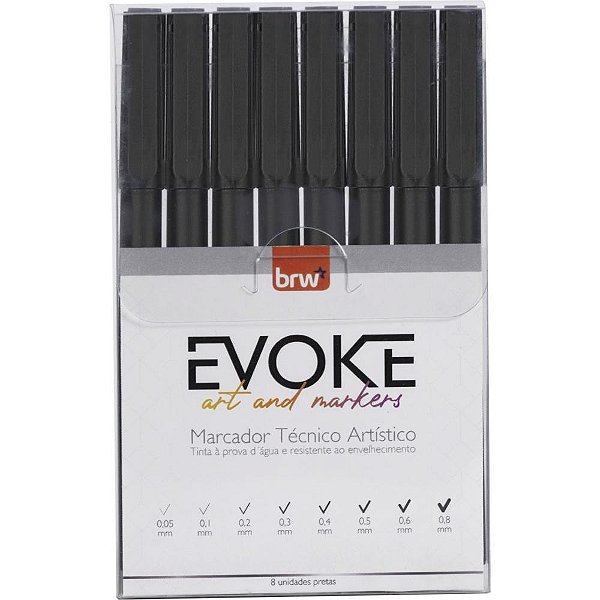 Marcador artistico tecnico c/08unid. - brw (blister)