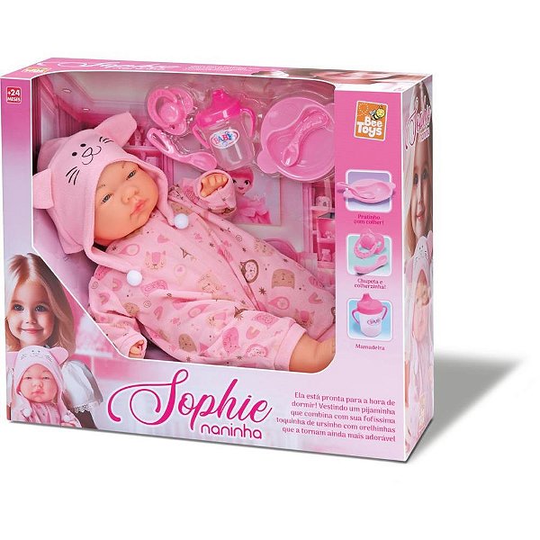 Boneca sophie naninha 34cm c/acessor. - bee toys (unidade)