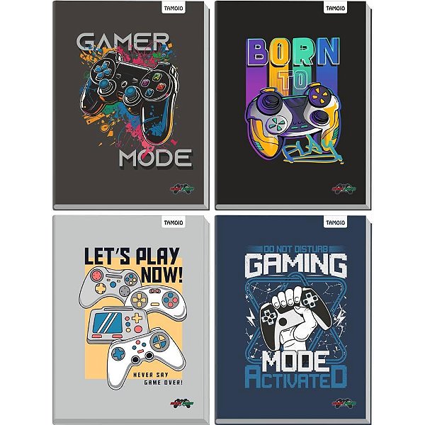 Caderno brochura 1/4 capa dura game over 96 folhas - tamoio (pct.c/04)
