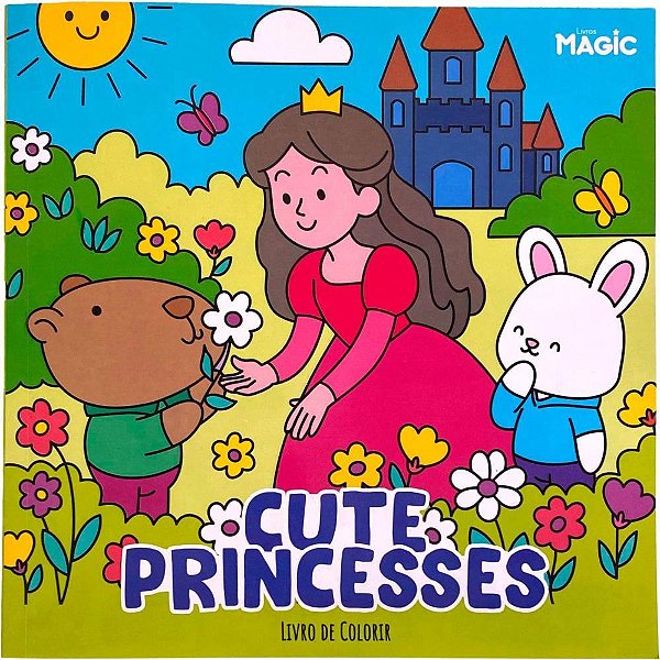 Livro de colorir cute princesses 48pgs 24x24 - magic kids (unidade)