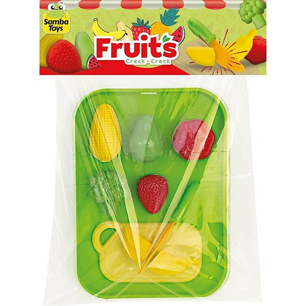 Brincando de casinha frutinha creck-creck bandeja - samba toys (unidade)