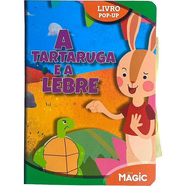 Livro infantil ilustrado pop-up tartaruga e a lebre 12p - magic kids (unidade)