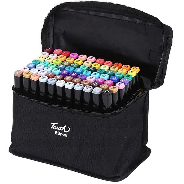 Marcador artistico touch 80cores c/bolsa - nova rio (unidade)